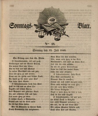 Sonntagsblatt Sonntag 12. Juli 1840