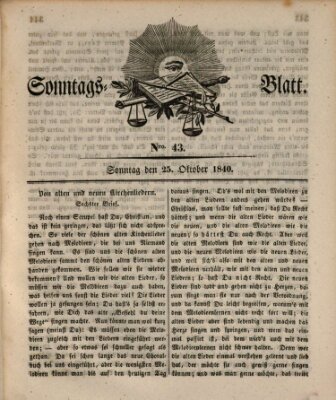 Sonntagsblatt Sonntag 25. Oktober 1840