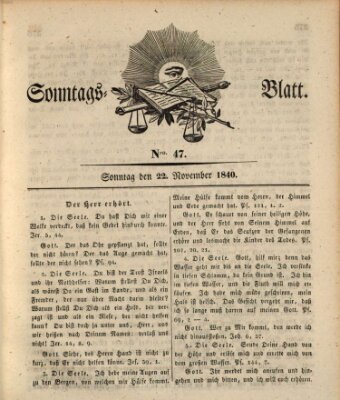 Sonntagsblatt Sonntag 22. November 1840