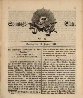 Sonntagsblatt Sonntag 10. Januar 1841