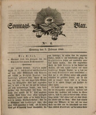 Sonntagsblatt Sonntag 7. Februar 1841