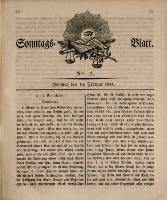 Sonntagsblatt Sonntag 14. Februar 1841