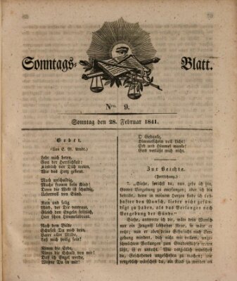 Sonntagsblatt Sonntag 28. Februar 1841