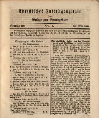 Sonntagsblatt Sonntag 23. Mai 1841