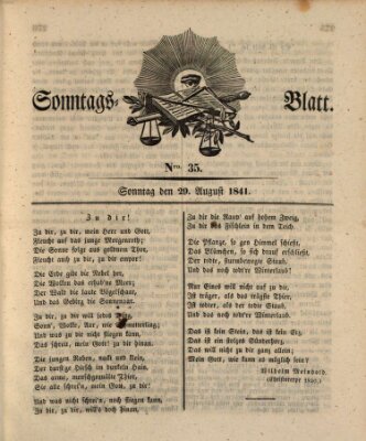 Sonntagsblatt Sonntag 29. August 1841