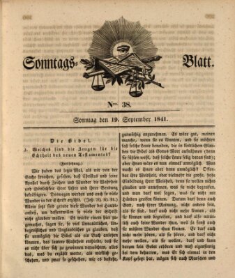 Sonntagsblatt Sonntag 19. September 1841