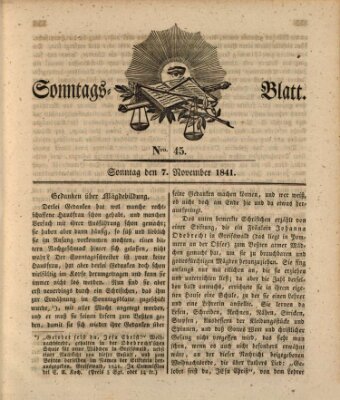 Sonntagsblatt Sonntag 7. November 1841