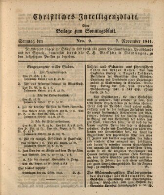 Sonntagsblatt Sonntag 7. November 1841