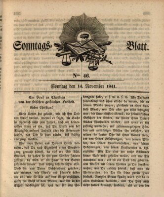 Sonntagsblatt Sonntag 14. November 1841