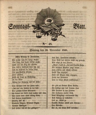 Sonntagsblatt Sonntag 28. November 1841