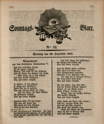 Sonntagsblatt Sonntag 26. Dezember 1841