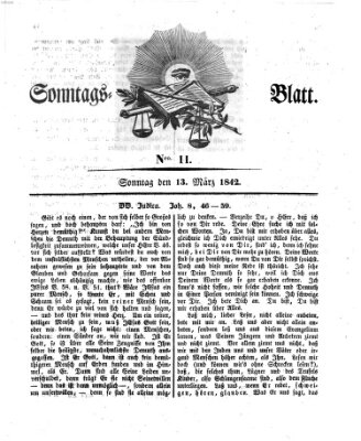 Sonntagsblatt Sonntag 13. März 1842