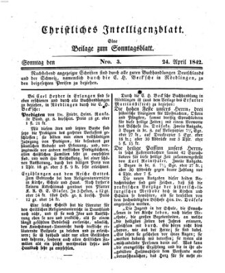 Sonntagsblatt Sonntag 24. April 1842