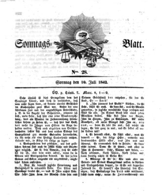 Sonntagsblatt Sonntag 10. Juli 1842