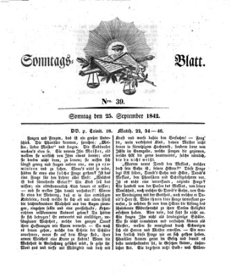 Sonntagsblatt Sonntag 25. September 1842