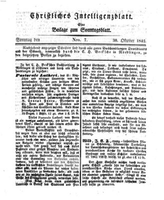 Sonntagsblatt Sonntag 30. Oktober 1842