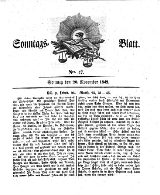 Sonntagsblatt Sonntag 20. November 1842