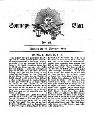 Sonntagsblatt Sonntag 27. November 1842