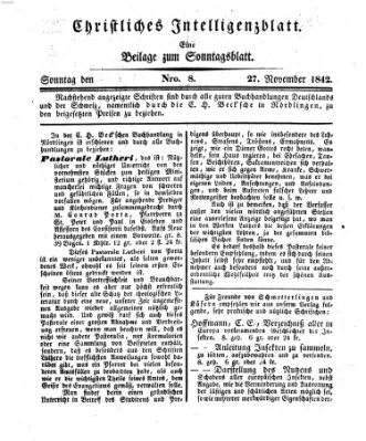 Sonntagsblatt Sonntag 27. November 1842