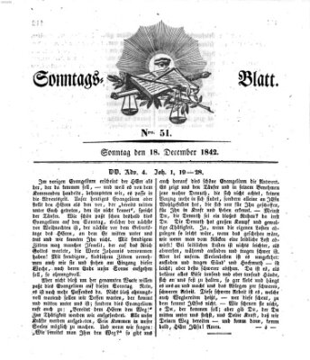 Sonntagsblatt Sonntag 18. Dezember 1842