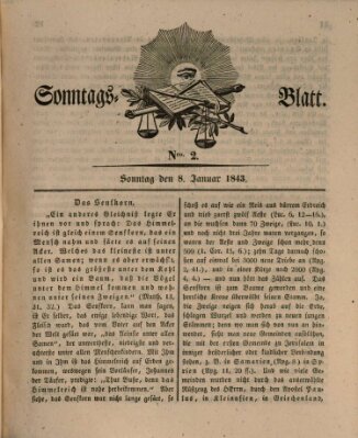 Sonntagsblatt Sonntag 8. Januar 1843
