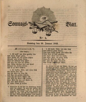 Sonntagsblatt Sonntag 29. Januar 1843