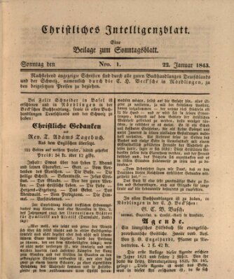 Sonntagsblatt Sonntag 22. Januar 1843