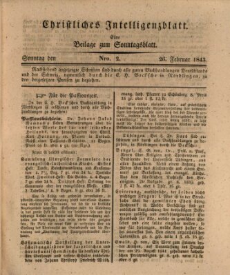 Sonntagsblatt Sonntag 26. Februar 1843