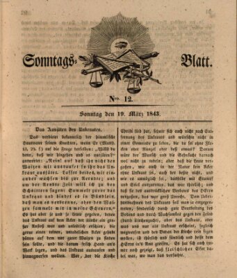 Sonntagsblatt Sonntag 19. März 1843