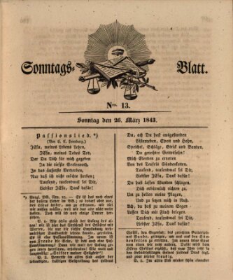 Sonntagsblatt Sonntag 26. März 1843