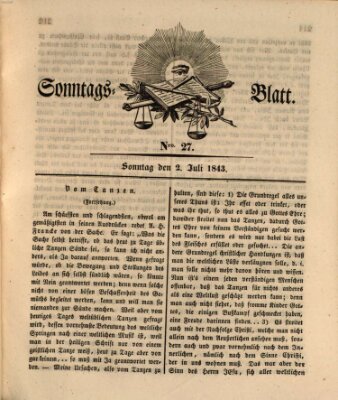 Sonntagsblatt Sonntag 2. Juli 1843