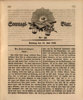 Sonntagsblatt Sonntag 16. Juli 1843