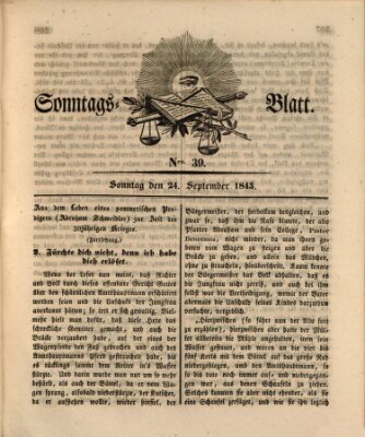 Sonntagsblatt Sonntag 24. September 1843