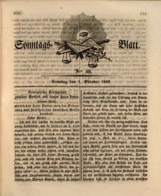 Sonntagsblatt Sonntag 1. Oktober 1843