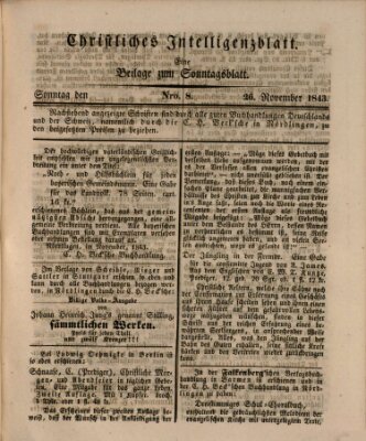 Sonntagsblatt Sonntag 26. November 1843