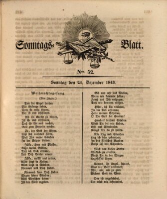 Sonntagsblatt Sonntag 24. Dezember 1843