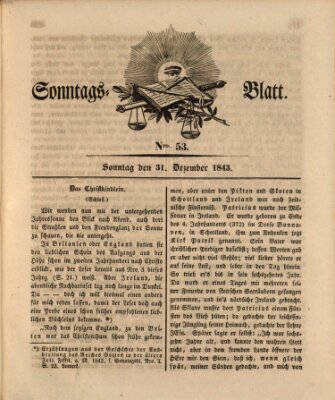 Sonntagsblatt Sonntag 31. Dezember 1843