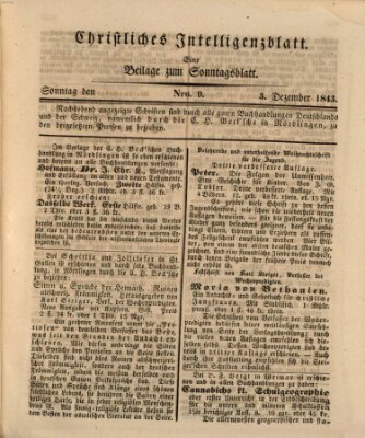 Sonntagsblatt Sonntag 3. Dezember 1843