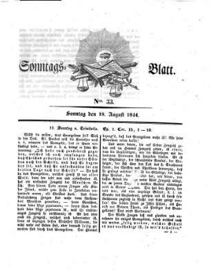 Sonntagsblatt Sonntag 18. August 1844