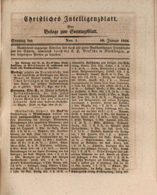 Sonntagsblatt Sonntag 19. Januar 1845