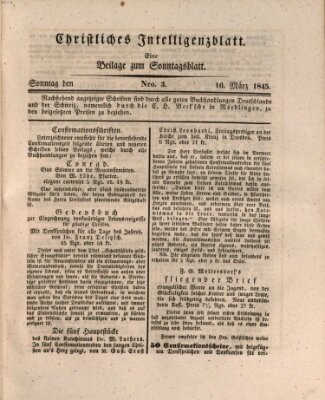 Sonntagsblatt Sonntag 16. März 1845