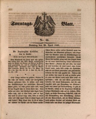 Sonntagsblatt Sonntag 20. April 1845