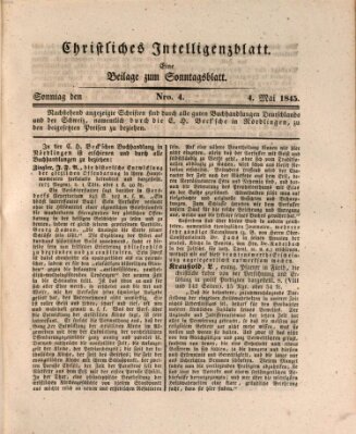 Sonntagsblatt Sonntag 4. Mai 1845