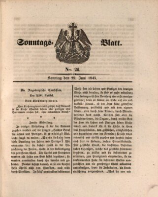 Sonntagsblatt Sonntag 29. Juni 1845