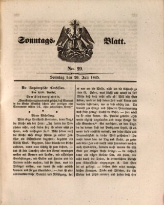 Sonntagsblatt Sonntag 20. Juli 1845