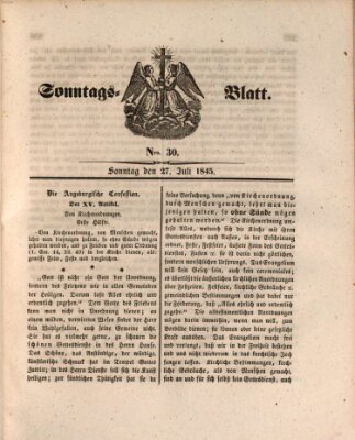 Sonntagsblatt Sonntag 27. Juli 1845