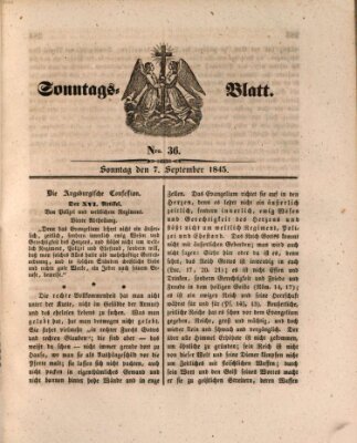 Sonntagsblatt Sonntag 7. September 1845