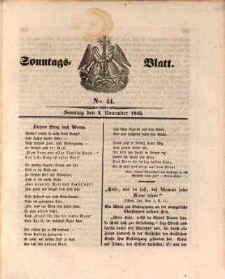 Sonntagsblatt Sonntag 2. November 1845