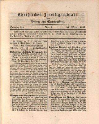 Sonntagsblatt Sonntag 26. Oktober 1845