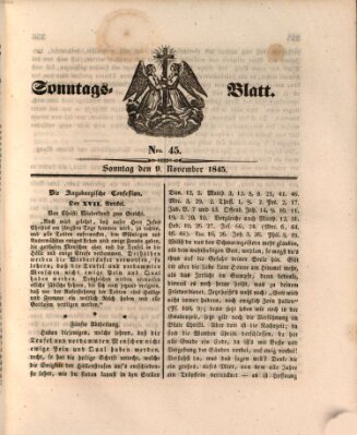 Sonntagsblatt Sonntag 9. November 1845